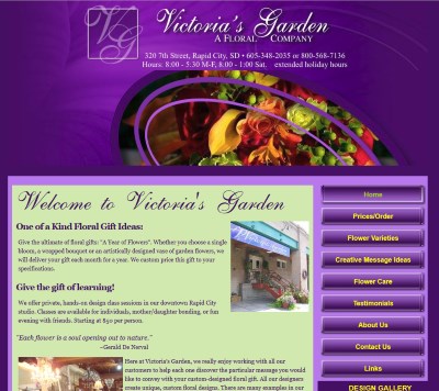 Victoria's Garden homepage